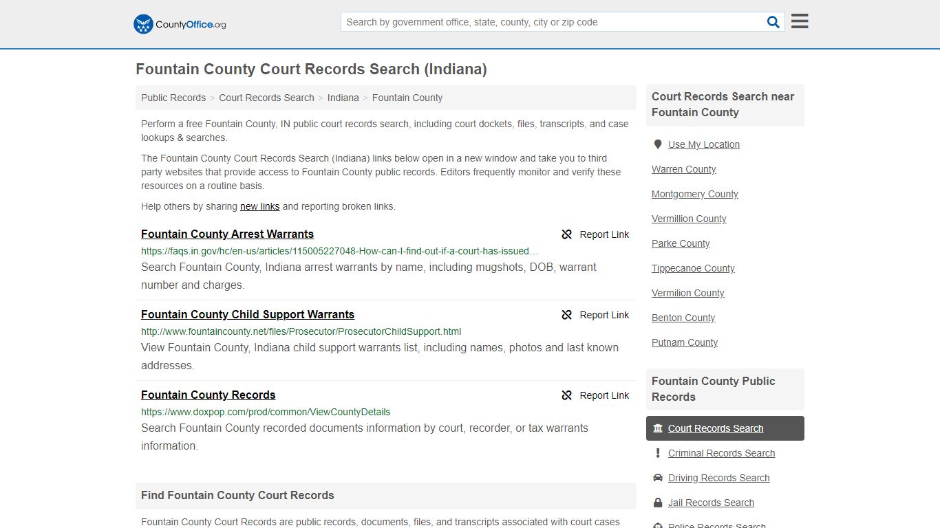 Court Records Search - Fountain County, IN (Adoptions ...