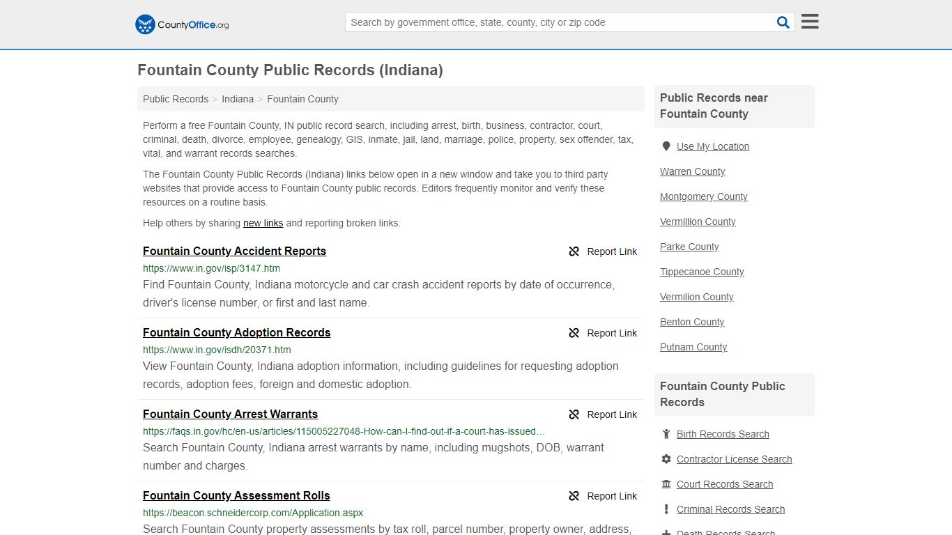 Public Records - Fountain County, IN (Business, Criminal ...