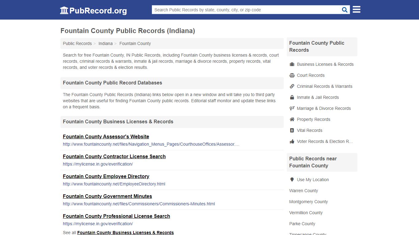 Free Fountain County Public Records (Indiana Public Records)